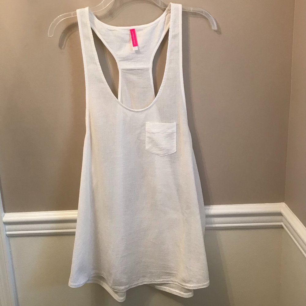 PINK Victoria's Secret size Medium white tank/cover-up